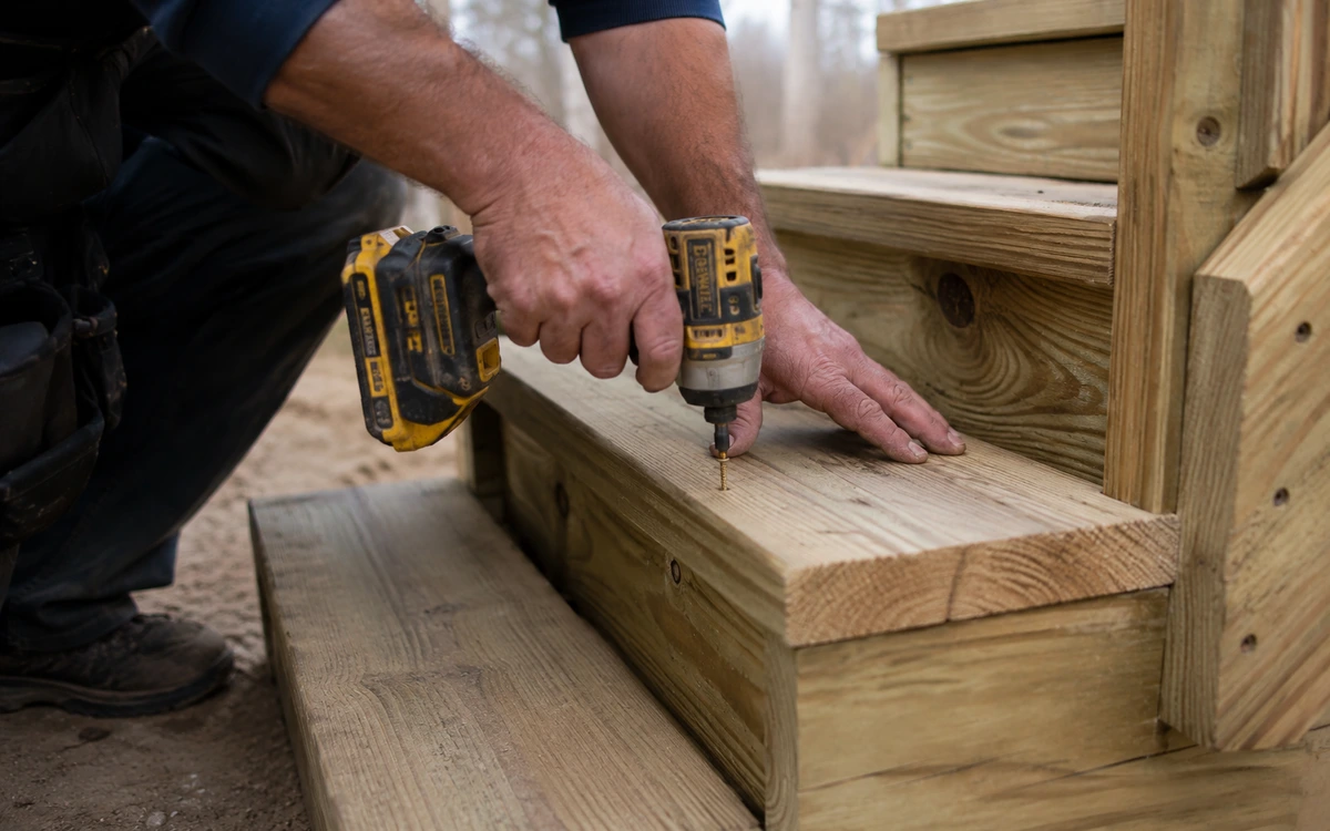 Exterior wood stair installation contractor